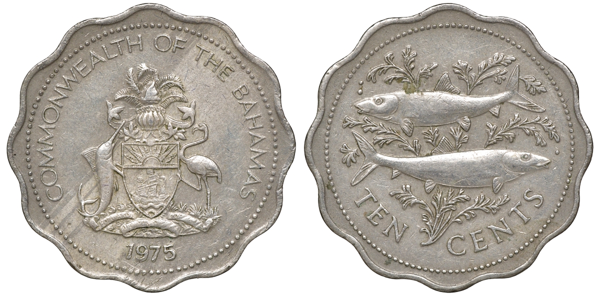 Багамские острова 10 центов 1975 KM 61 медно-никель 00-00