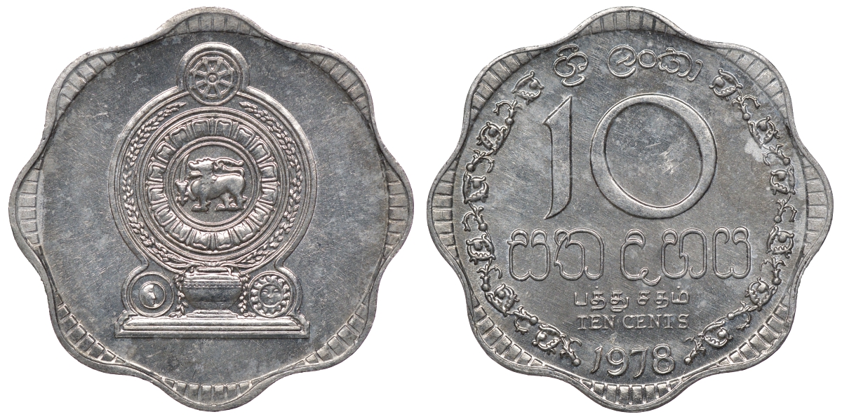 Шри-Ланка 10 центов 1978 KM 140 a алюминий 4118-511