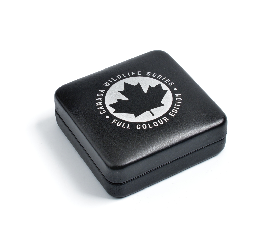 Канада 5 долларов 2011 серия Животный мир Канады, волк, в оригинальной коробке с сертификатом тираж 5000 экз., цветная эмаль серебро UNC 4-3-2-12