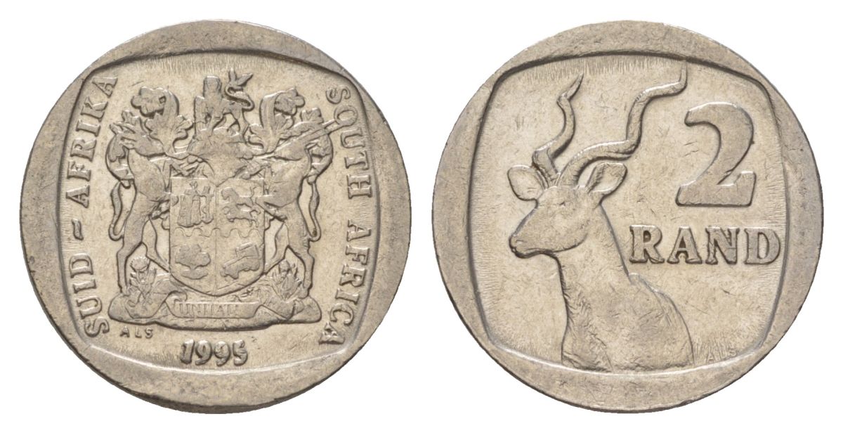 ЮАР 2 ранда 1995 KM 139 медь плакированная никелем 4626-1153