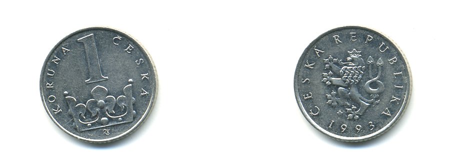 Чехия 1 крона 1993 KM 7 сталь плакированная никелем 56-843