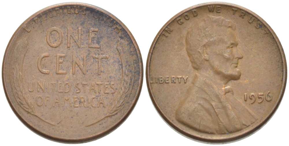 США 1 ЦЕНТ 1956 ЛИНКОЛЬН KM А132 медь цинк 218-262
