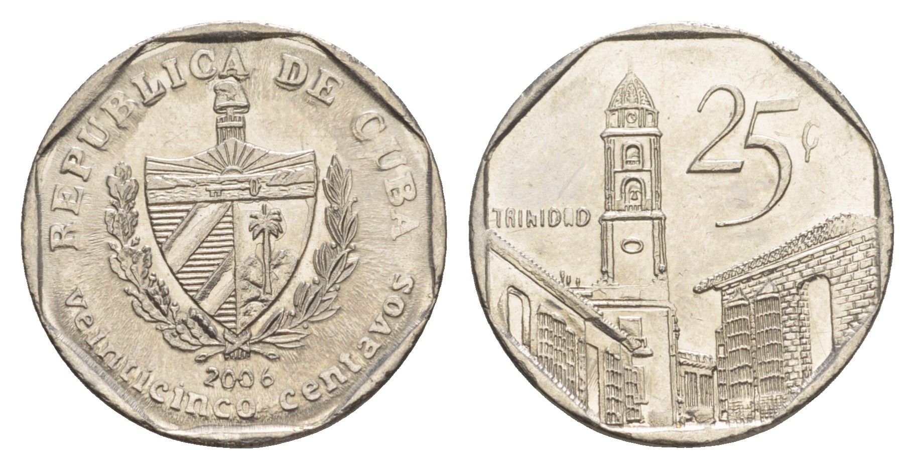 Куба 25 сентаво 2006 площадь в Тринидаде KM 577.2 сталь плакированная никелем 4646-431