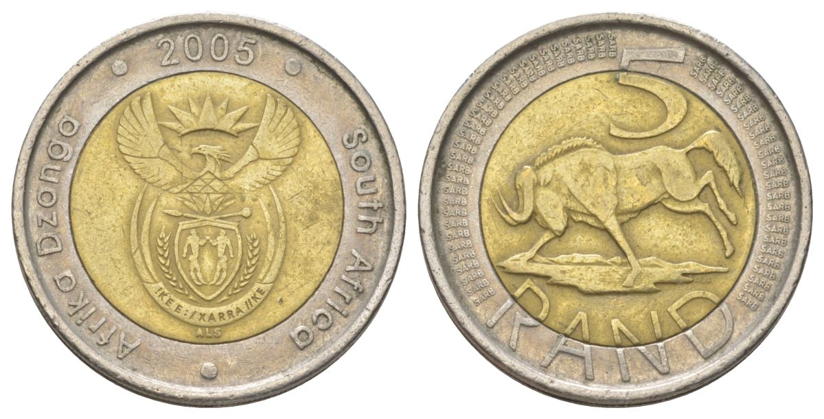 ЮАР 5 рандов 2005 KM 297 биметалл 4626-835