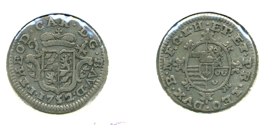 АВСТРИЙСКИЕ НИДЕРЛАНДЫ ЛИИГЕ 14 ЛИАРДОВ 1752 KM 152 серебро 503-233