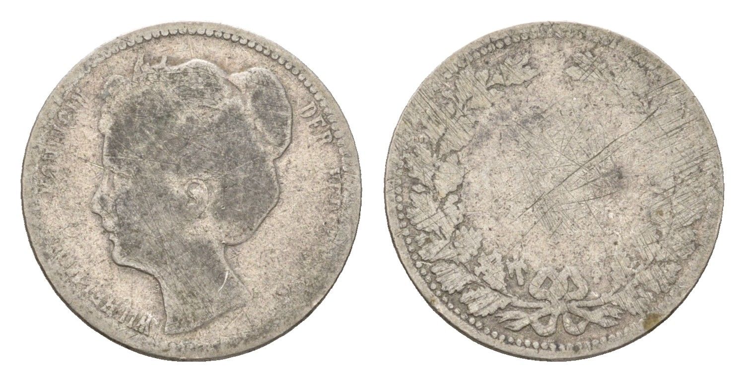 Нидерланды 25 центов 1896-1906 Вильгельмина (1890-1948) KM 120 серебро 4682-1147