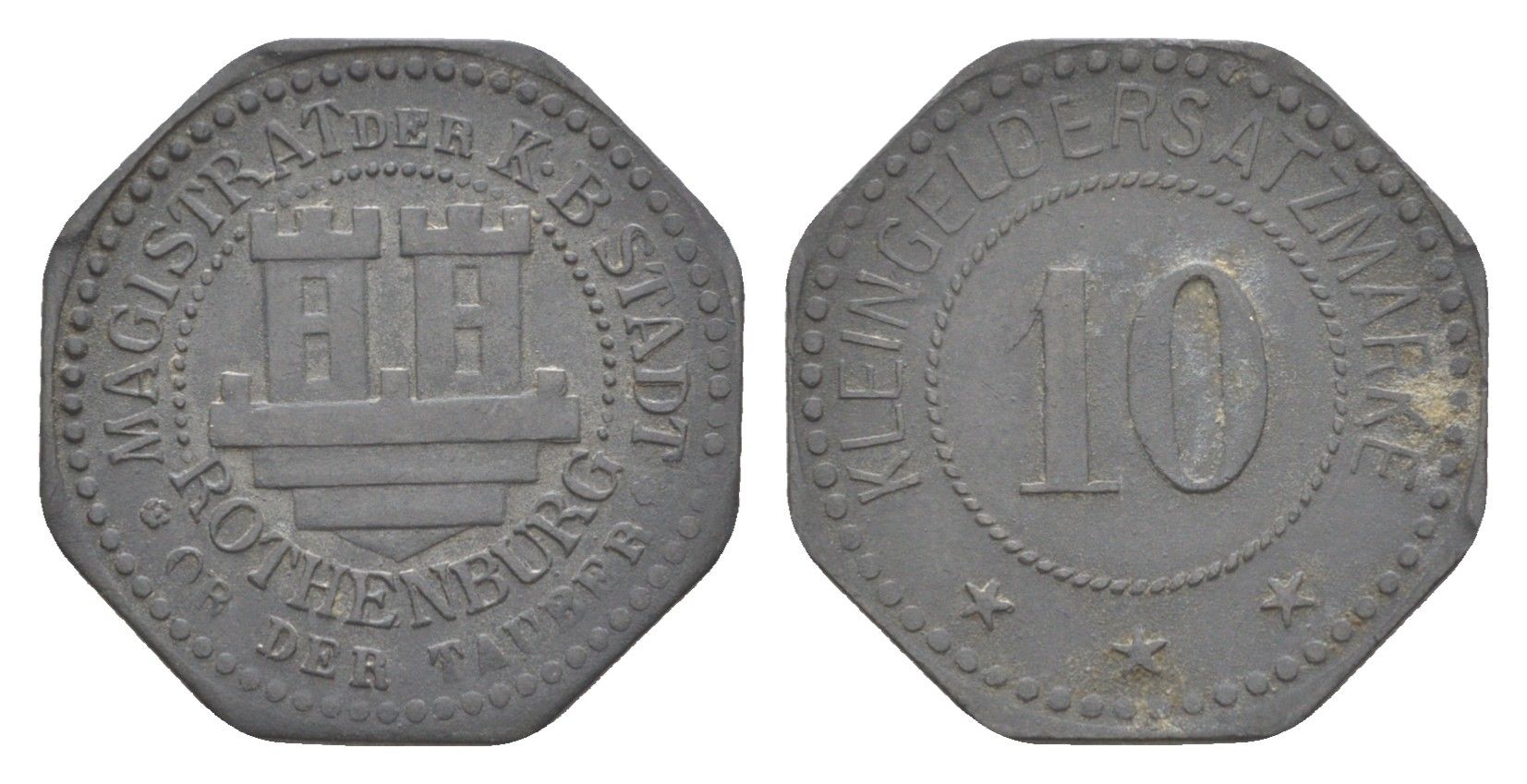 Ротенбург-об-дер-Таубер 10 пфеннигов ND (1917) Funck 453.2, Men18 27503.2 цинк 4643-939