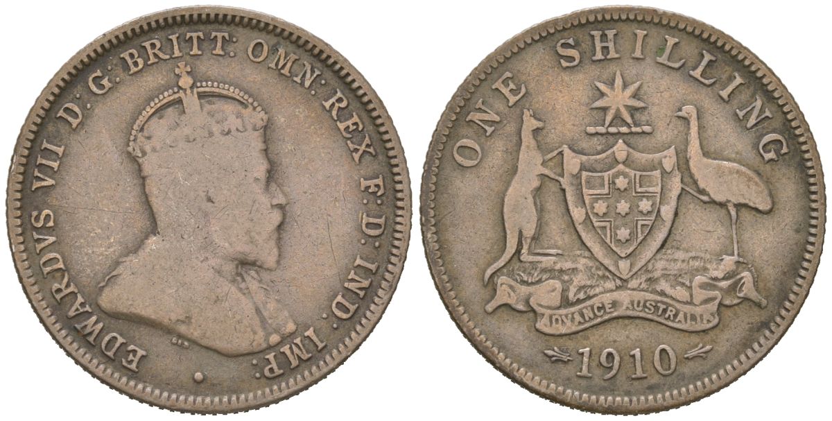 Австралия 1 шиллинг 1910 Эдуард VII (1901-1910) KM 20 серебро 71-1115
