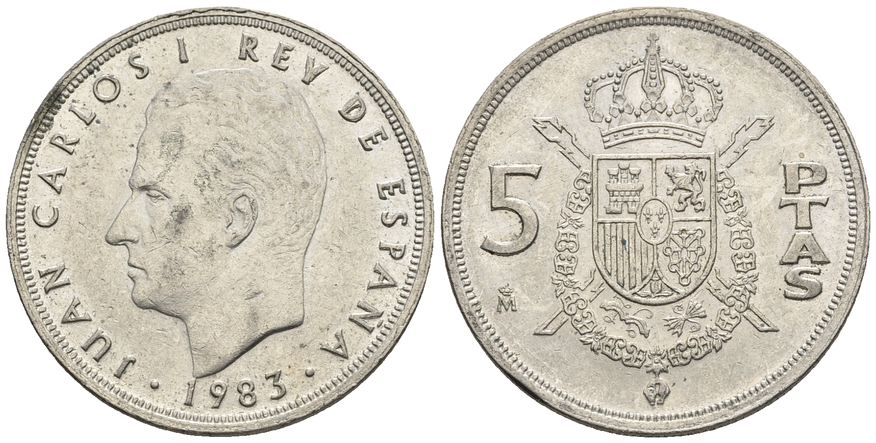 Испания 5 песет 1983 Хуан Карлос I (1975-2014) KM 823 медно-никель 85-744