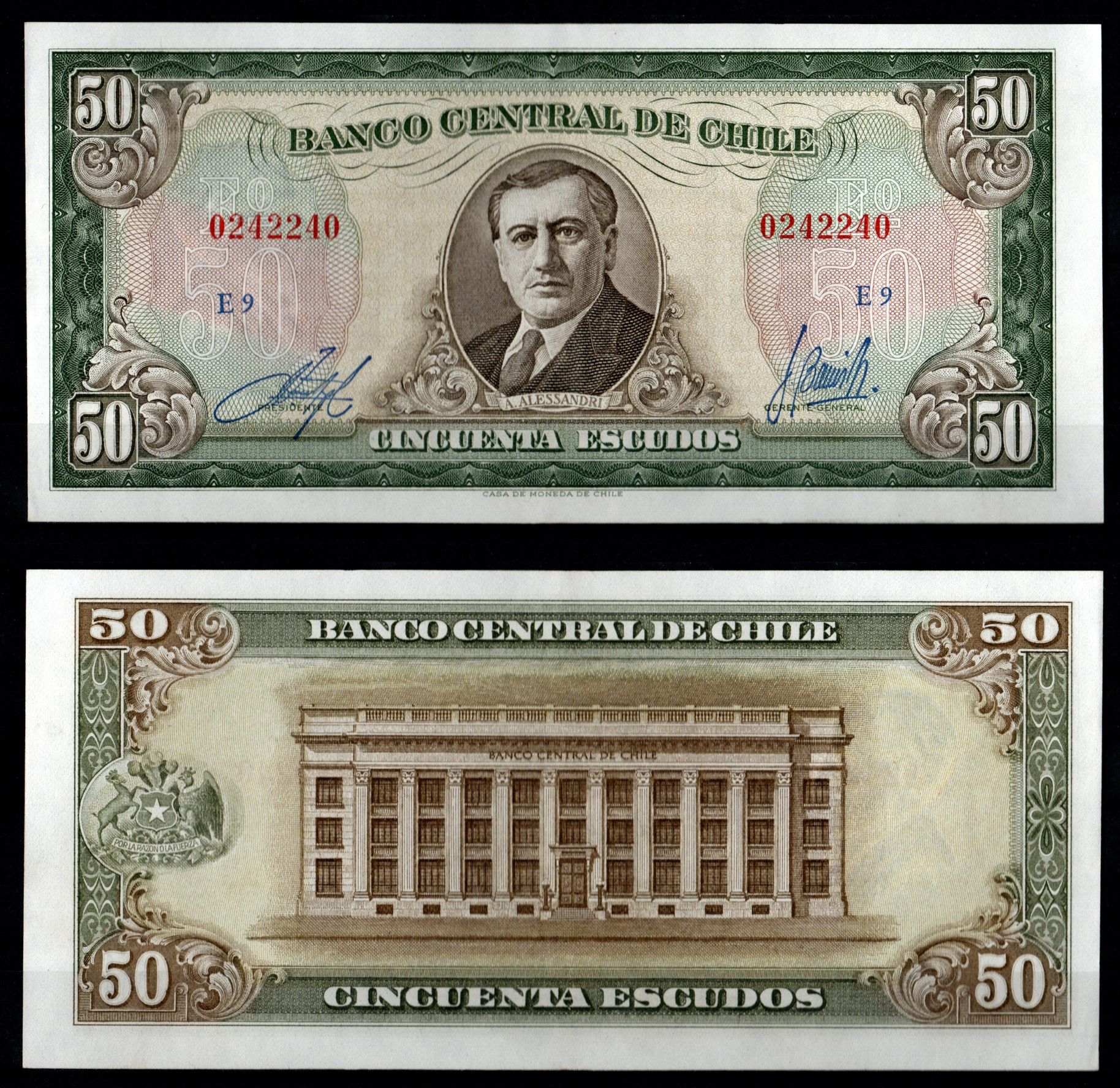 Чили 50 эскудо ND Pick 140 b(1) бумага 8605-22-3-1