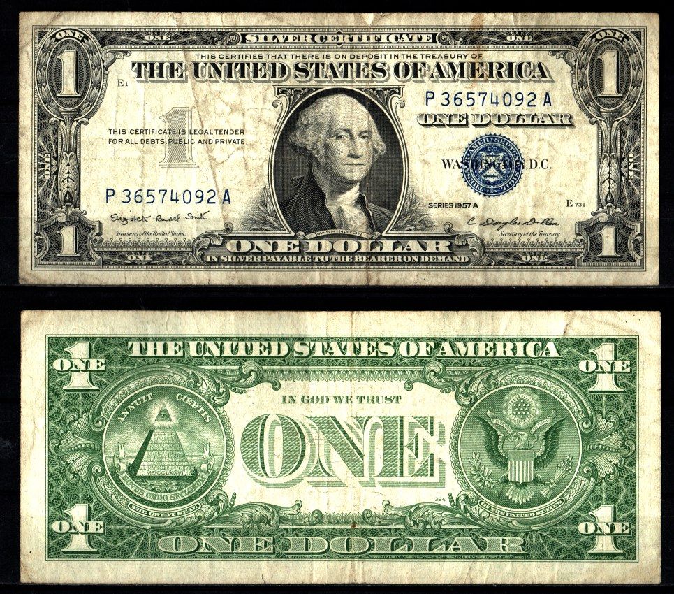 США 1 доллар 1957 Джордж Вашингтон Pick 419 a бумага 2119-11-3-1