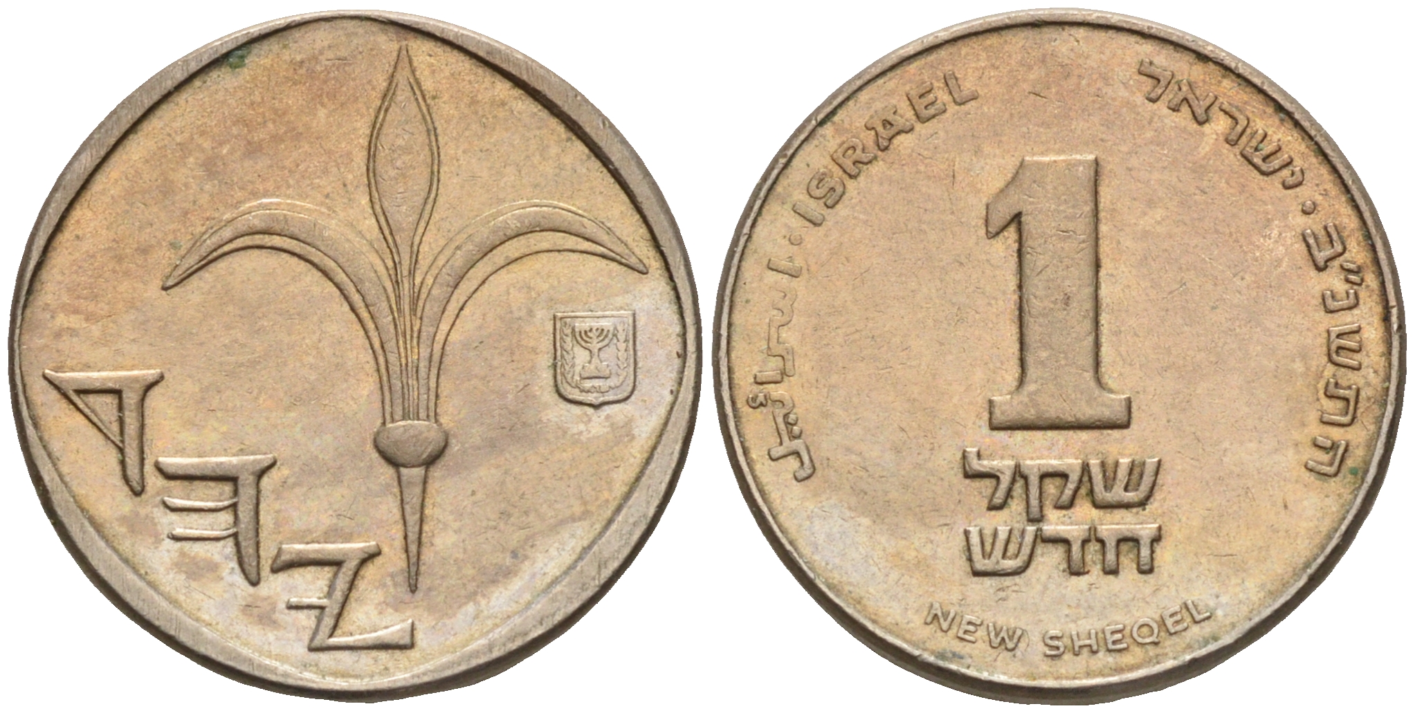 Израиль 1 новый шекель 1992 JE 5752 KM 160 медно-никель 4588-1021