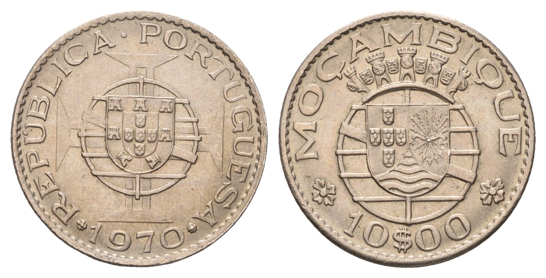 Мозамбик 1 эскудо 1970 KM 79b медно-никель UNC 4675-322