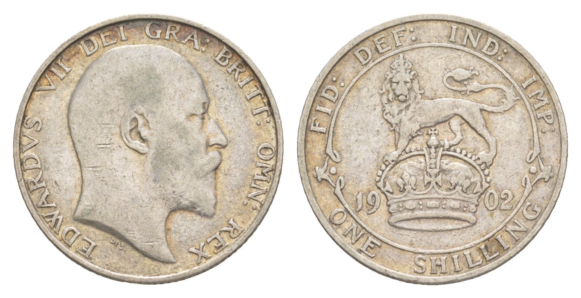 Великобритания 1 шиллинг 1902 Эруард VII (1901-1910) KM 800, Spink 3982 серебро 1526-445