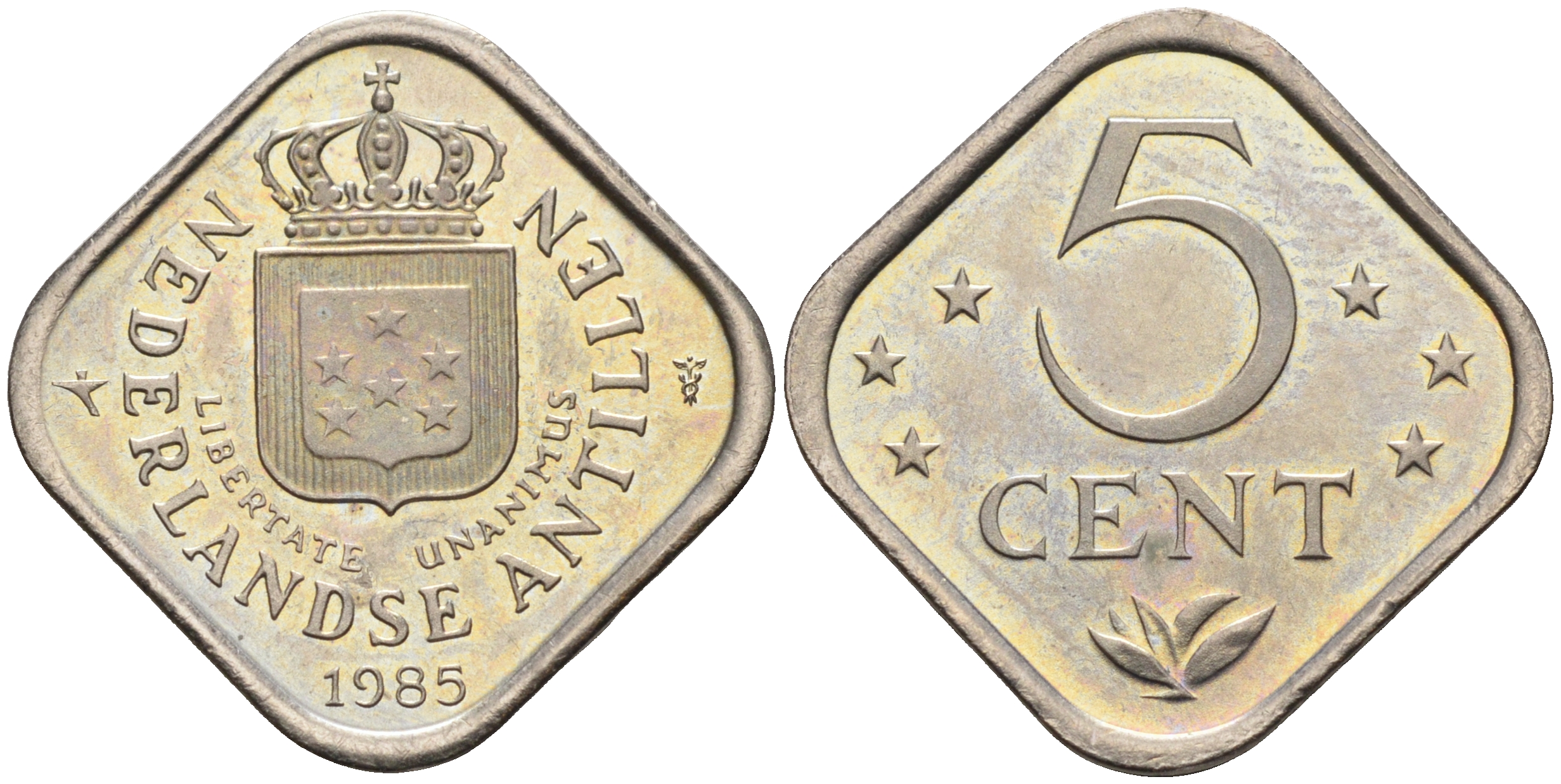 Нидерландские Антилы 5 центов 1985 Беатрикс (1980-2013) KM 13 медно-никель 4141-1253