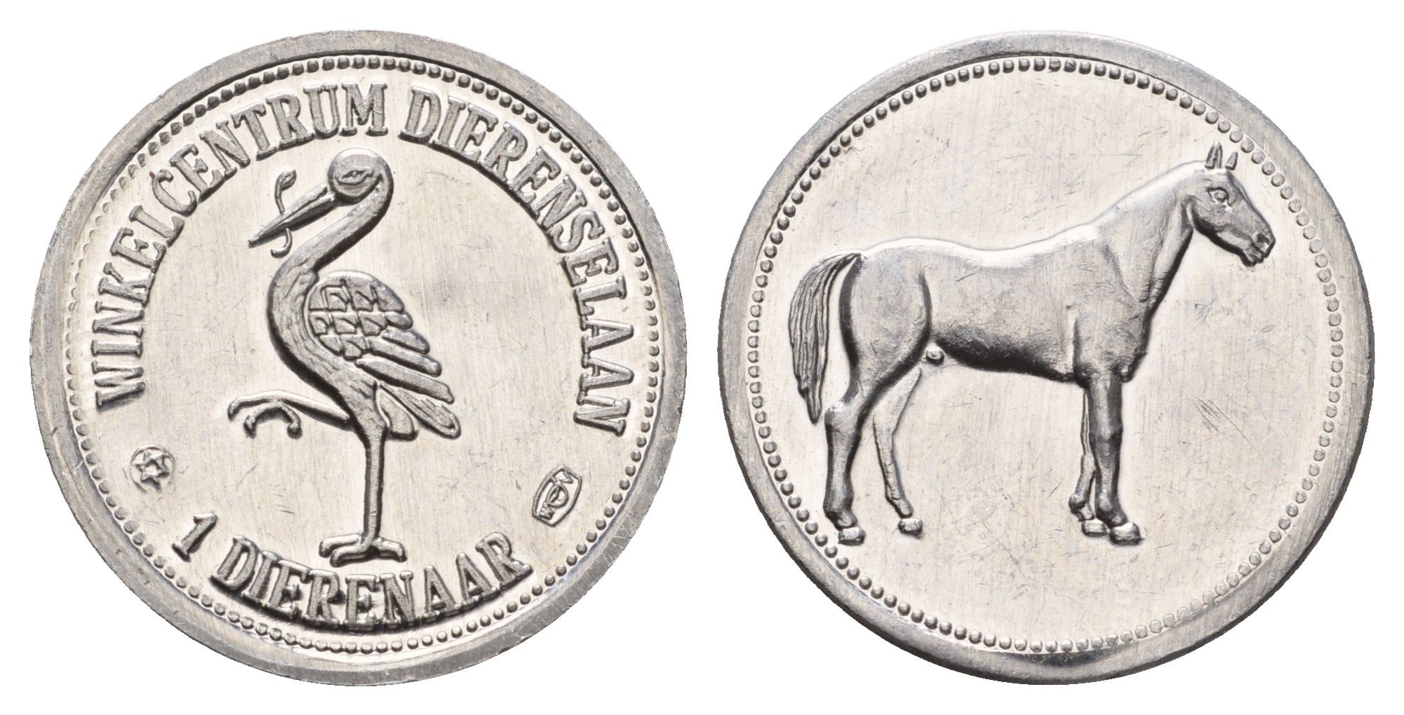 Нидерланды жетон торгового цента - 1 Dierenaar лошадь, диаметр 25 мм, вес 2 гр алюминий 4678-553