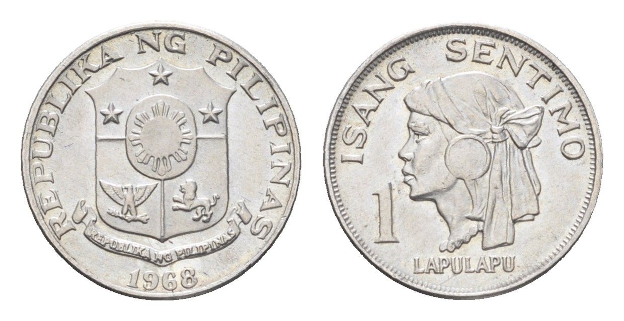 Филиппины 1 сентимо 1968 вождь острова Мактан Лапу-Лапу KM 196 алюминий UNC 4668-646