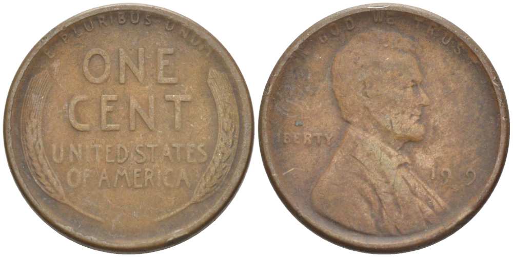 США 1 ЦЕНТ 1919 ЛИНКОЛЬН KM 132 бронза 218-337