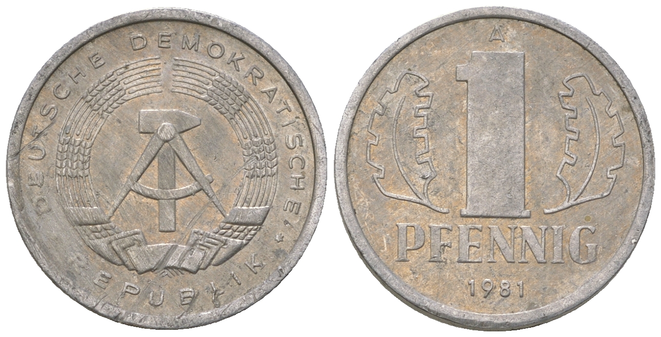 ГДР 1 пфенниг 1981 А KM 8.2 алюминий 4623-421