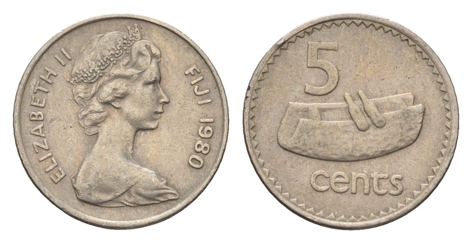 Фиджи 5 центов 1980 KM 29 медно-никель 4697-722