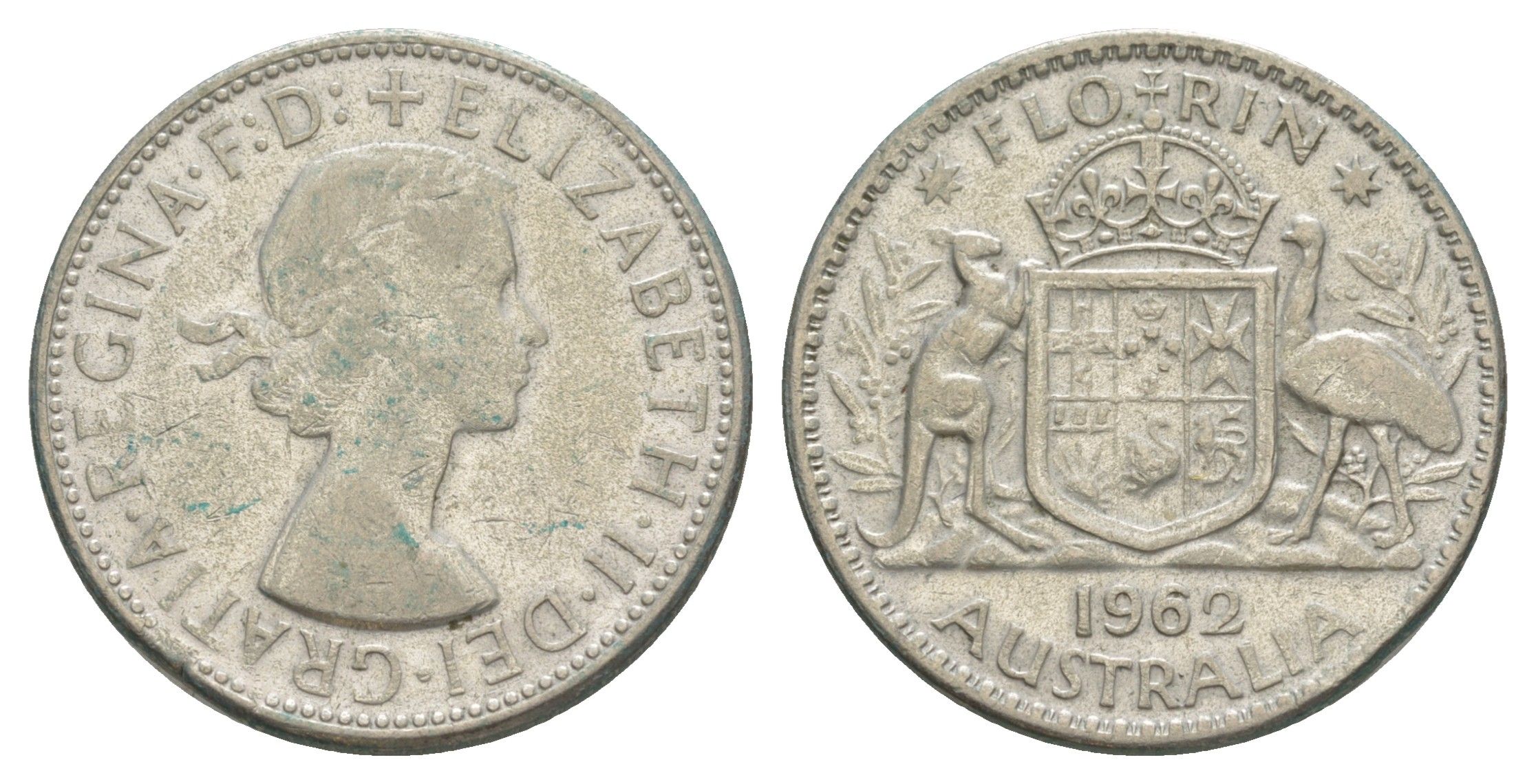 Австралия 1 флорин = 2 шиллинга 1962 KM 60 серебро 4631-1143