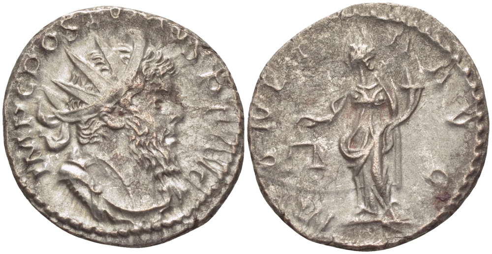 Римская Империя (императоры в Галлии) антониниан 260 - 269 Постум. IMP C POSTVMVS P F AVG / MONETA AVG, Монета с весами и рогом Изобилия, Колония Агриппины, Good Very fine RIC 315 биллон 1073-12-111