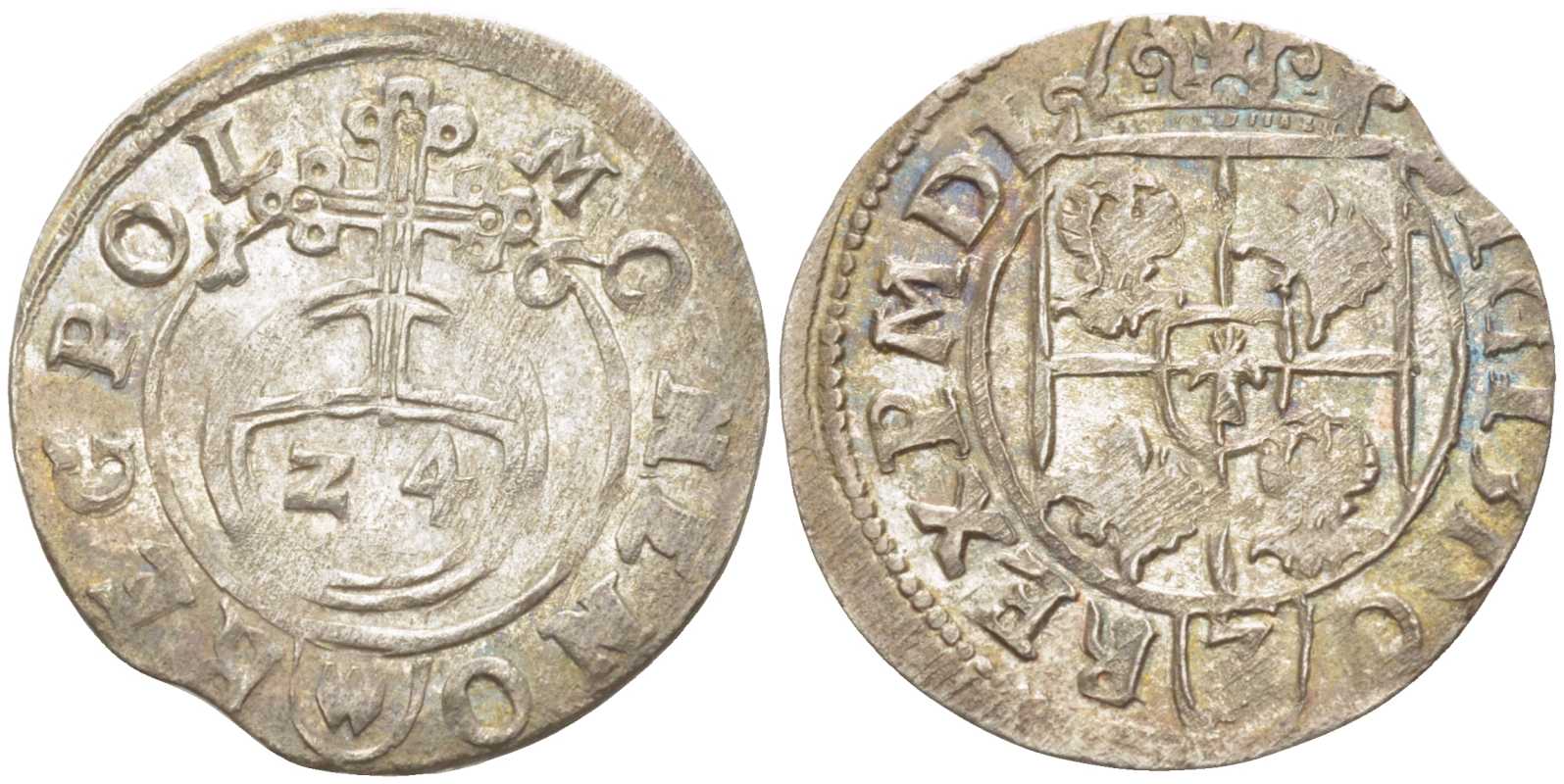 ПОЛЬША (ЛИТВА) 3 ПОЛКЕРА = 3 ПОЛТОРАКА = 1 КРЕЙЦЕР 1616 СИГИЗМУНД III ВАЗА (1587-1632) KM 41 серебро 3896-1514