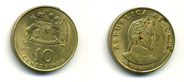 ЧИЛИ 10 СЕНТАВОС 1971 35-725