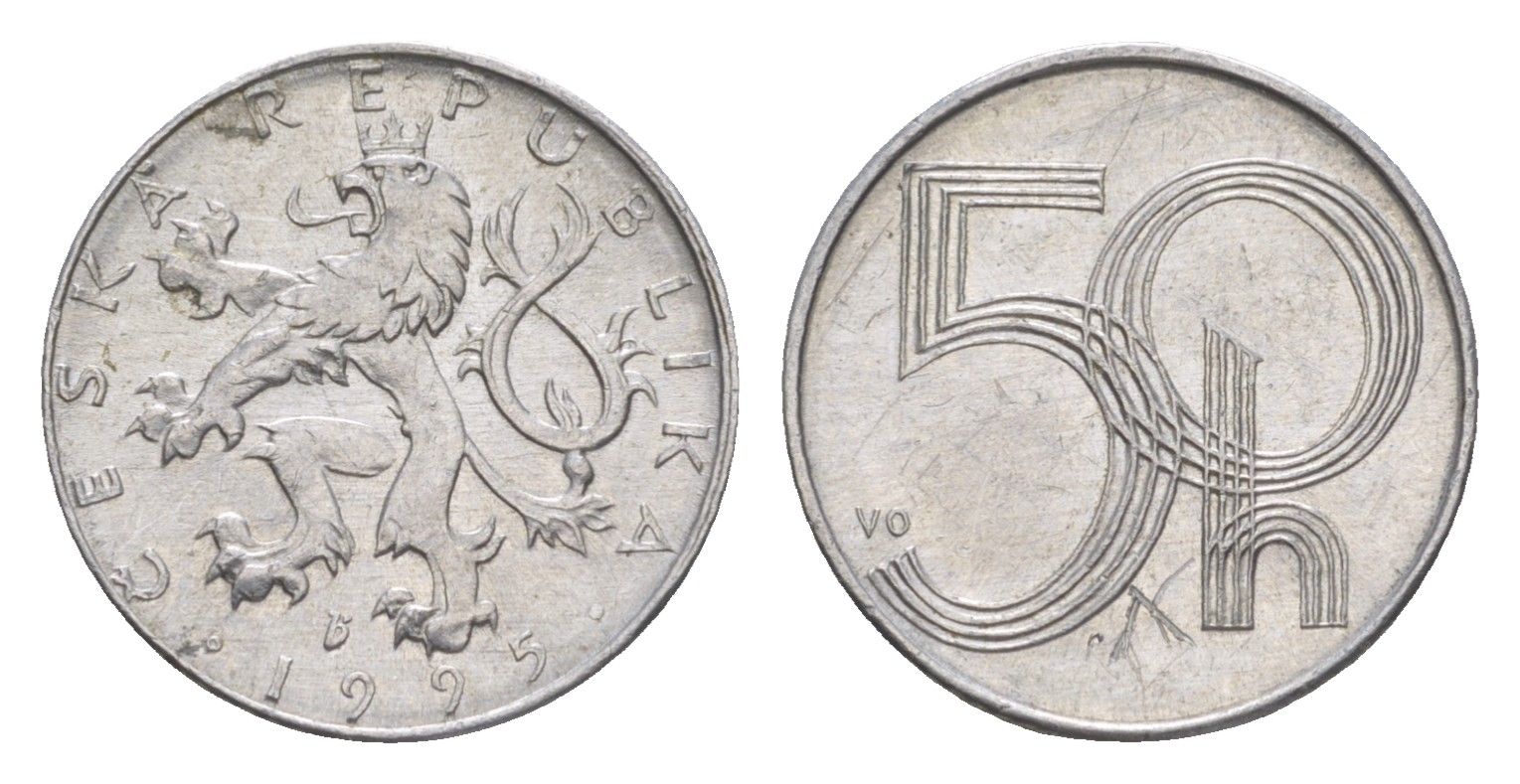 Чехия 50 геллеров 1995 KM 3 алюминий 4392-669
