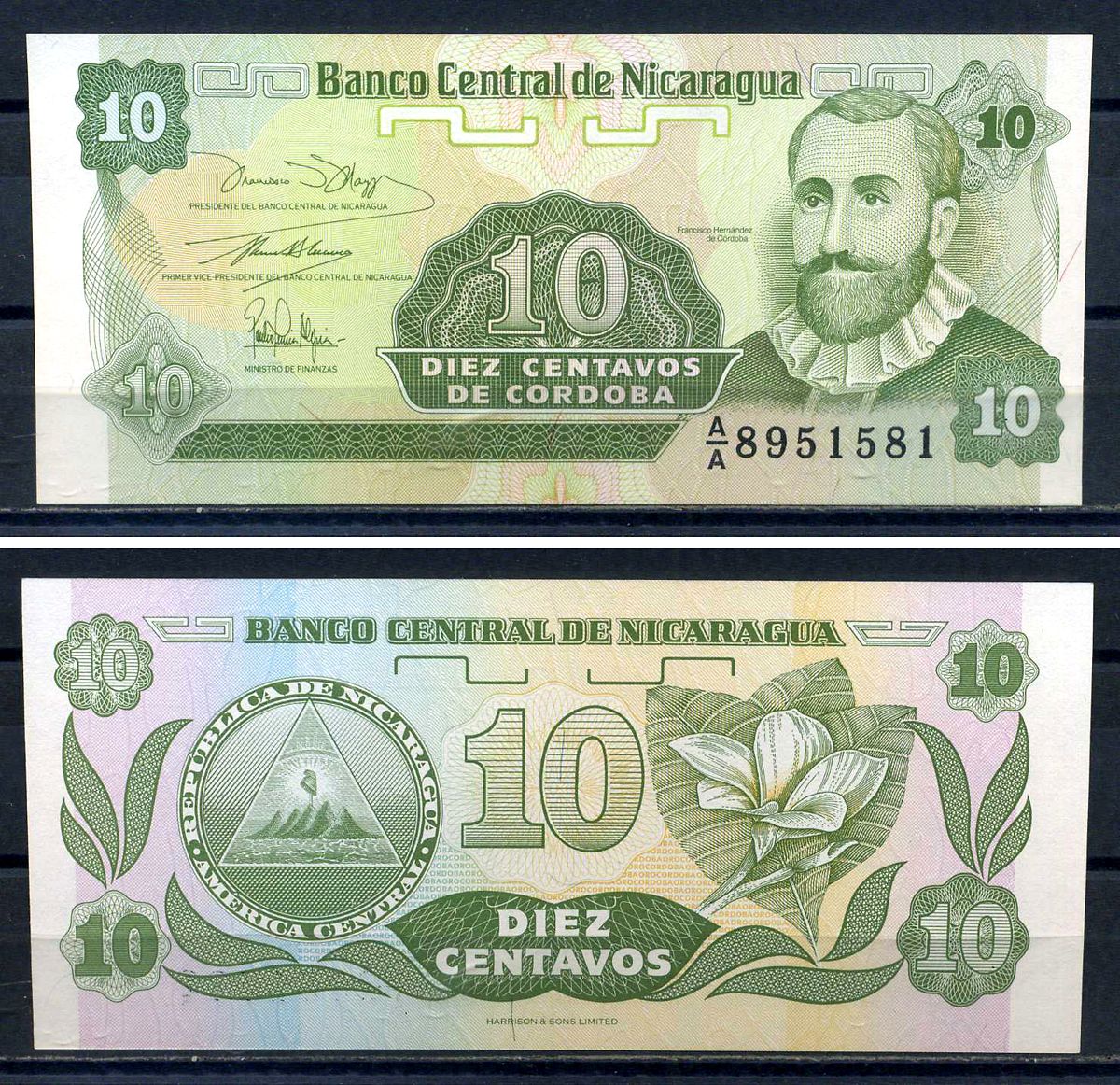 Никарагуа 10 сентаво ND (1991) Pick 169 a (1) бумага UNC (пресс) 8616-57-3-1