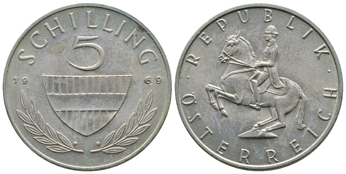 АВСТРИЯ 5 ШИЛЛИНГОВ 1969 KM 2889а медно-никель 4381-417