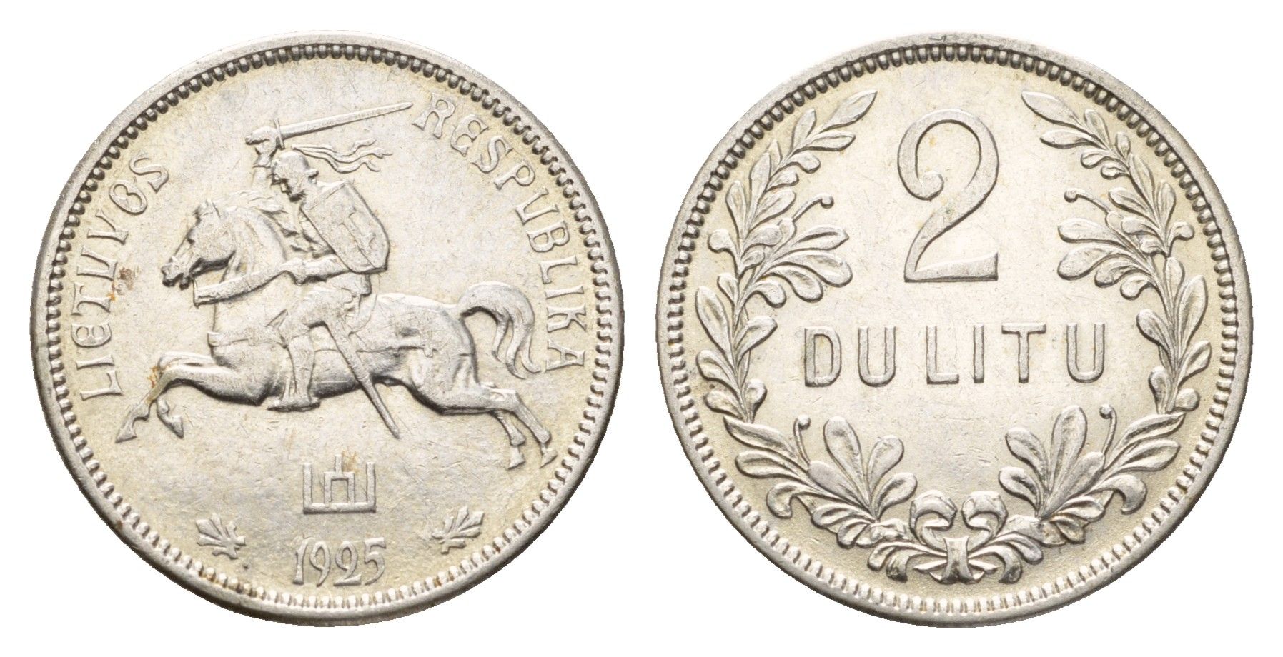 Литва 2 лита 1925 год-тип KM 77 серебро 51-642