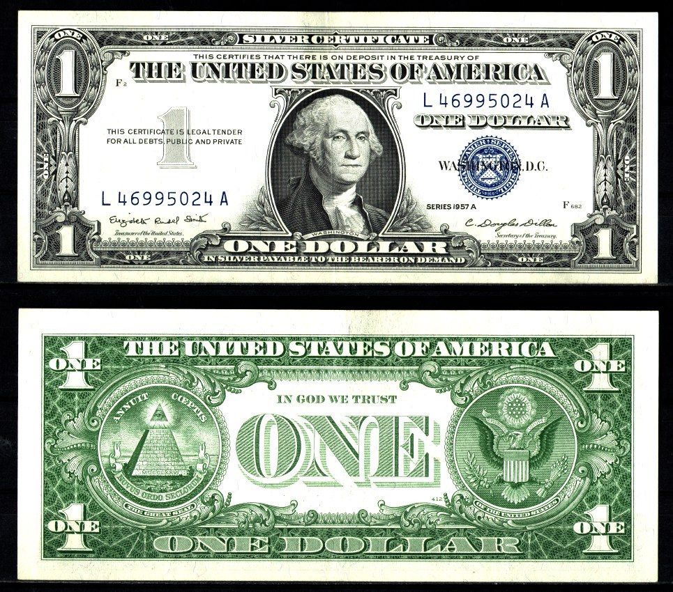 США 1 доллар 1957 Pick 419 бумага 2119-32-1-1