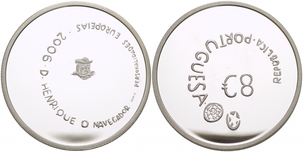 Португалия 8 евро 2006 принц Генрих Мореплаватель KM 776a серебро PROOF 01-166-41