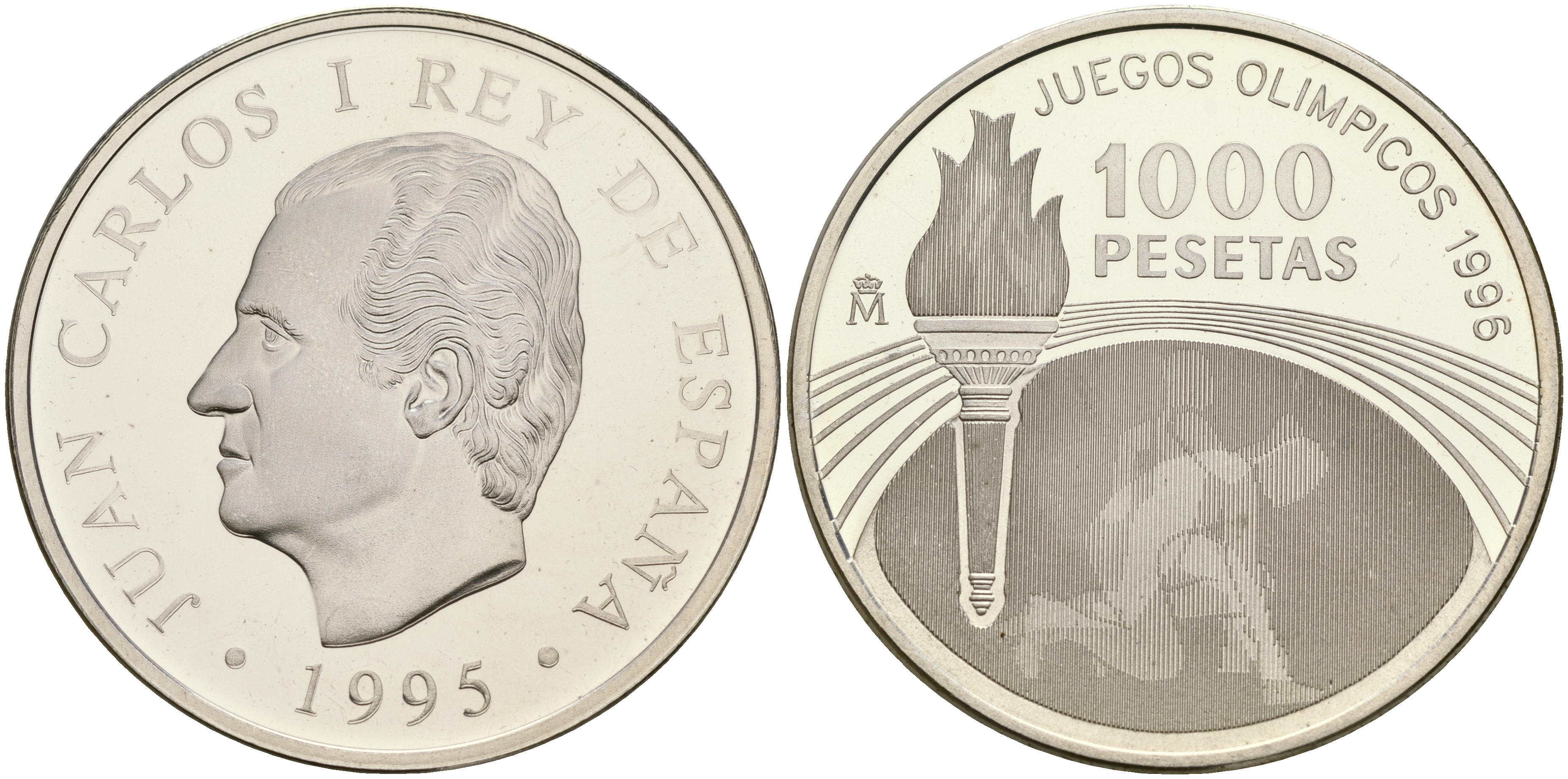 Испания 1000 песет 1995 XXVI олимпийские игры в Атланте 1996 года KM 952 серебро PROOF 1066-2-33