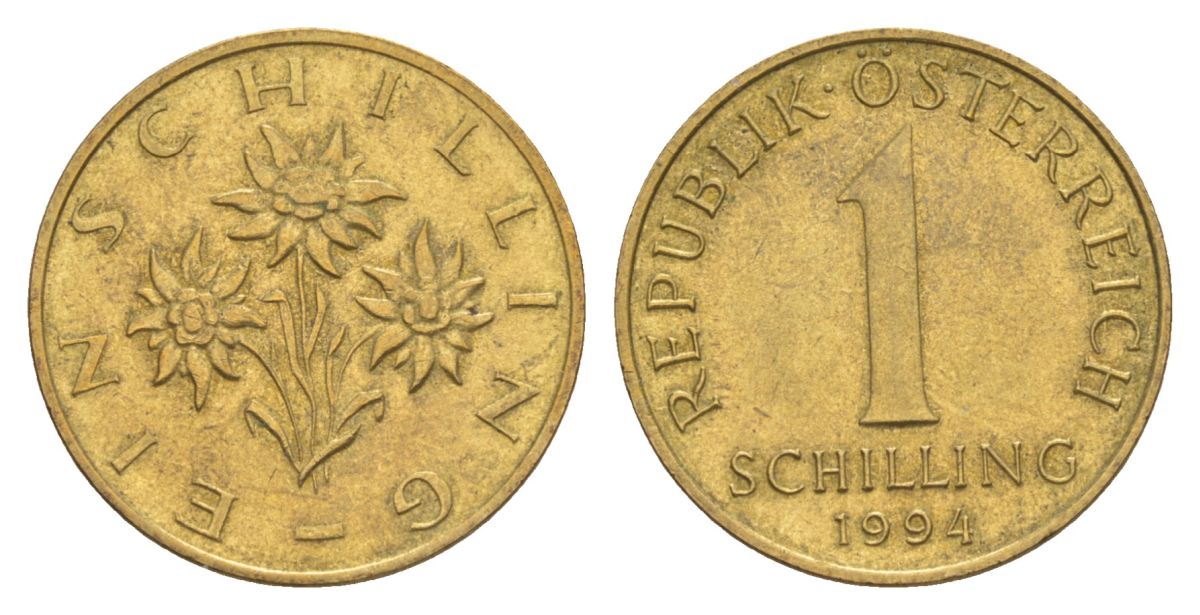 Австрия 1 шиллинг 1994 KM 2886 алюминиевая бронза 4633-941