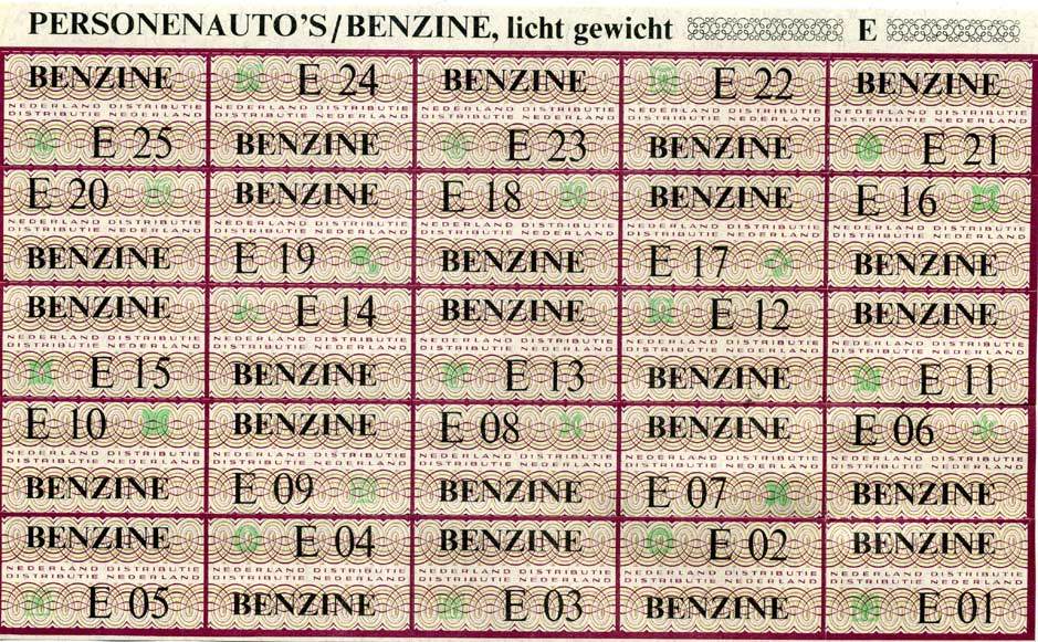Нидерланды талоны на бензин ND 30 талонов   бумага   435-21-1-1
