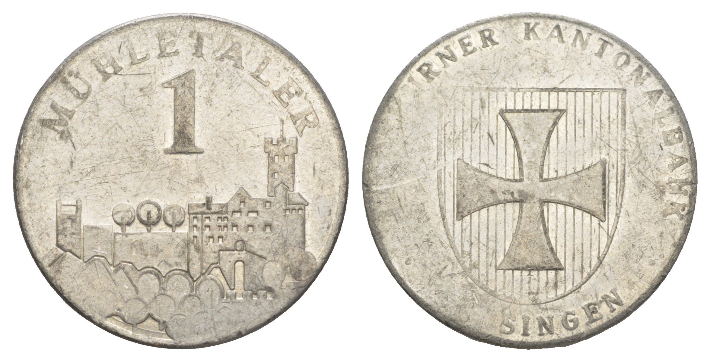 Швейцария жетон "Кантональный банк - kantonalbank" ND диаметр 30 мм, вес 10 гр белый металл 4172-135