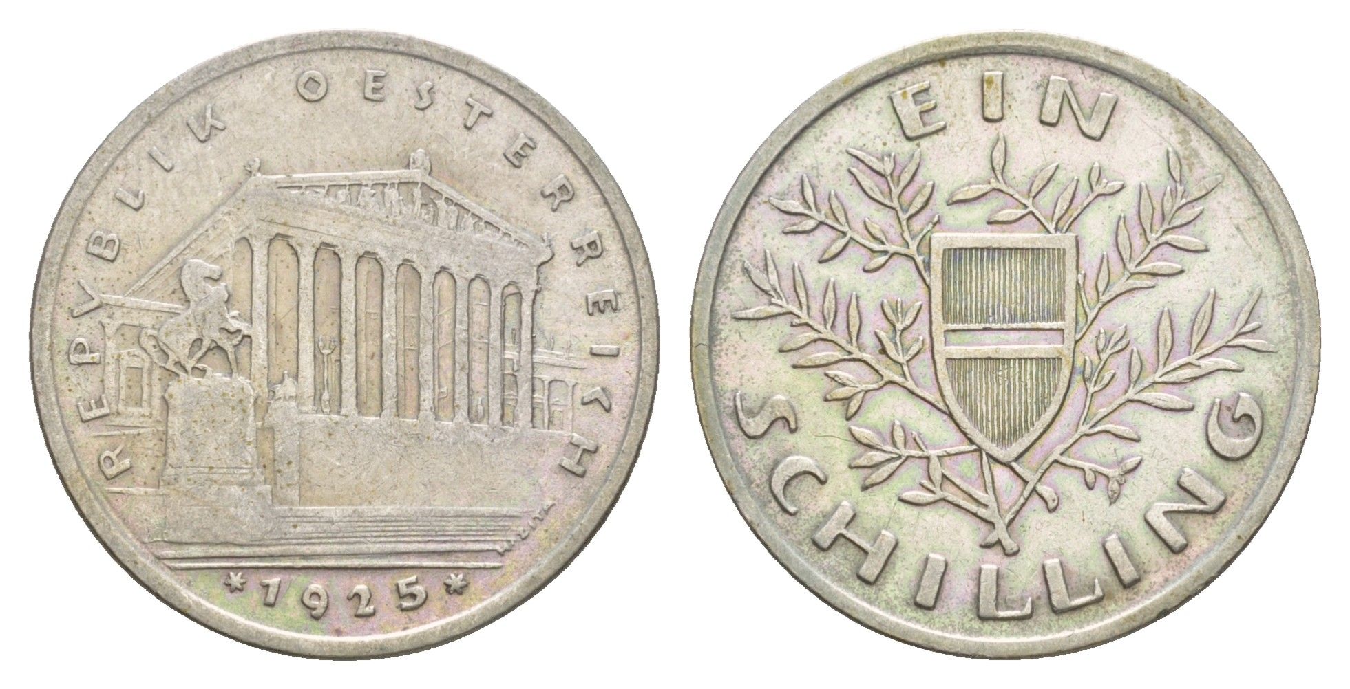 Австрия 1 шиллинг 1925 KM 2840 серебро 4657-646