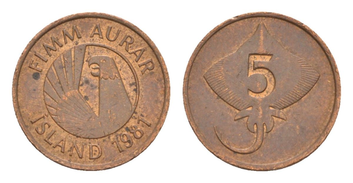 Исландия 5 эйре 1981 KM 24 бронза 4632-931