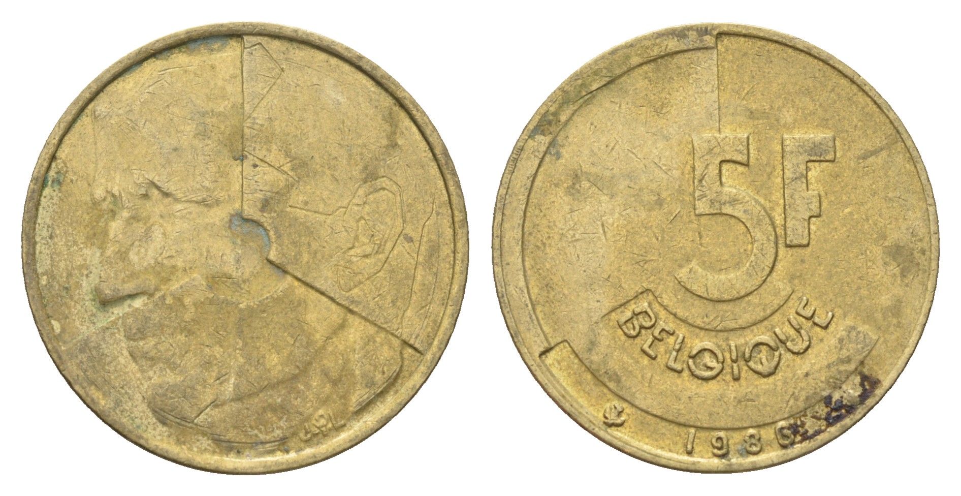 Бельгия 5 франков 1986 Belgique, Бодуэн I (1951-1993) KM 163 медь алюминий никель 4706-156