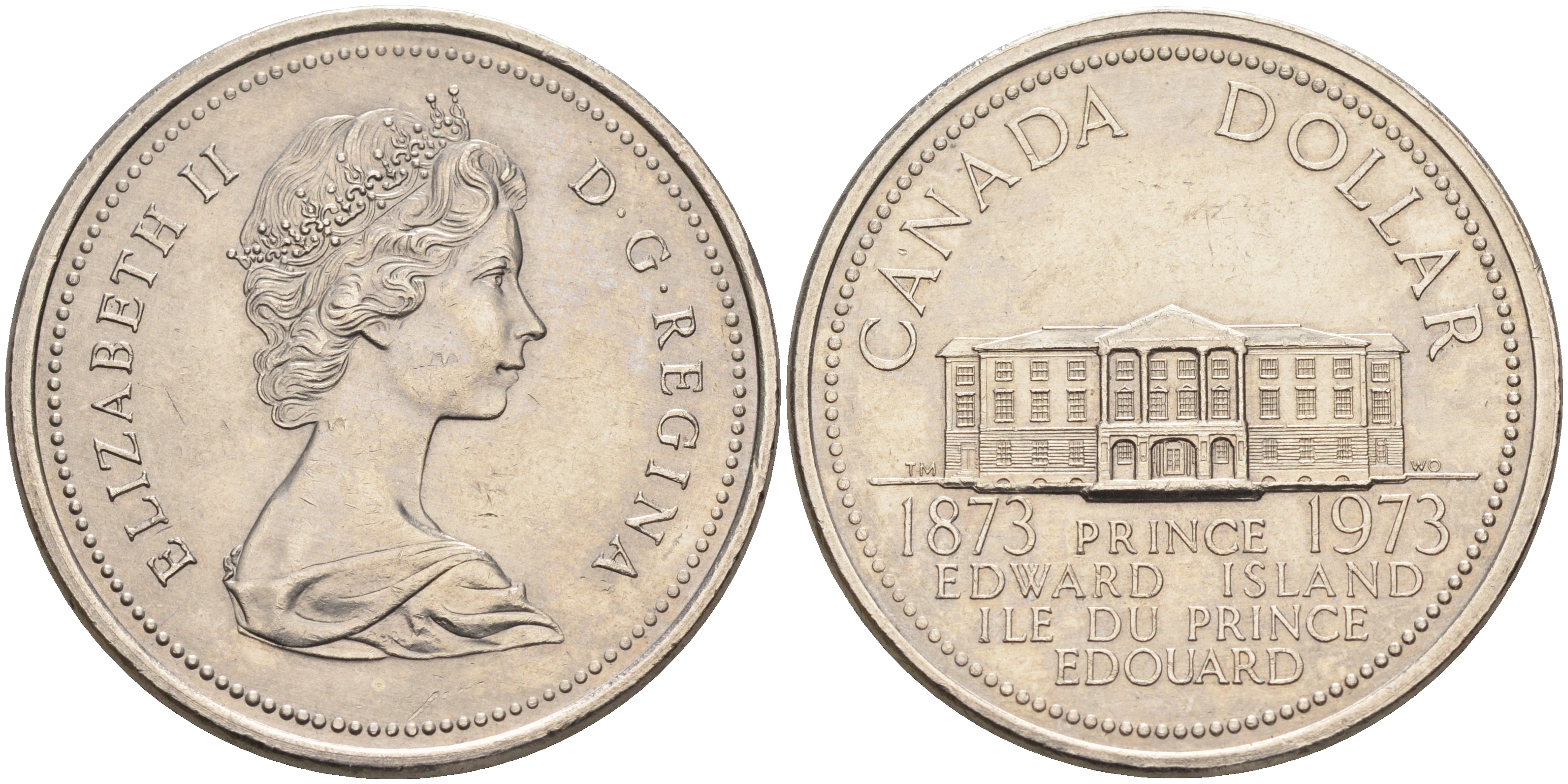 Канада 1 доллар 1973 100 лет со дня присоединения провинции остров Принца Эдуарда (1873-1973) KM 82 никель    4578-213