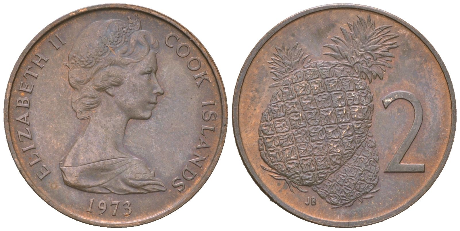 Острова Кука 2 цента 1973 KM 2 бронза aUNC 4618-1138