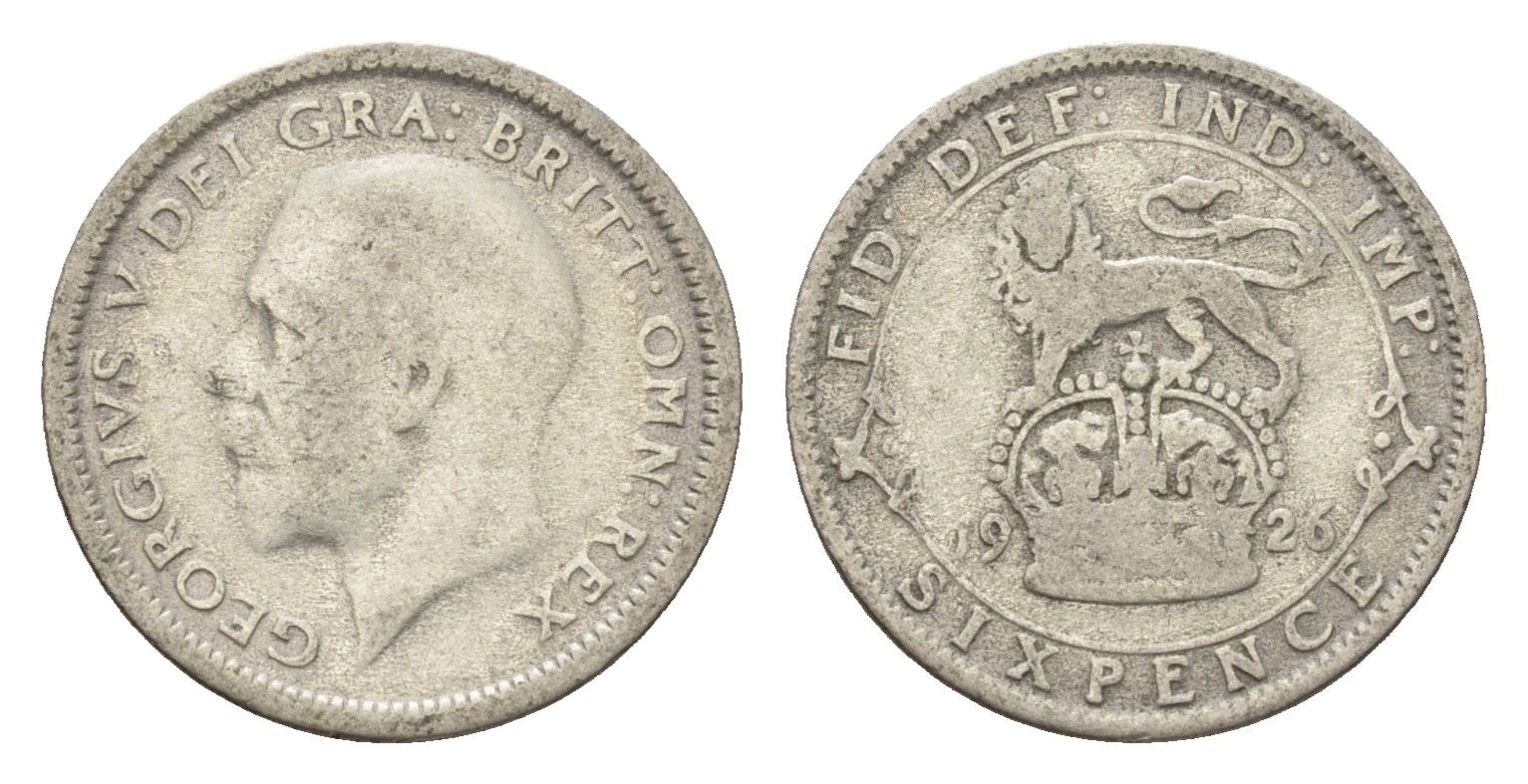 Великобритания 6 пенсов 1926 Георг V (1910-1936) KM 815а.1, Spink 4024 серебро 4644-856