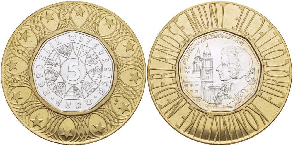 Австрия 5 евро 2006 250 лет со дня рождения Вольфганга Амадея Моцарта, Зальцбургский кафедральный собор KM 3131 серебро UNC 06-242-34