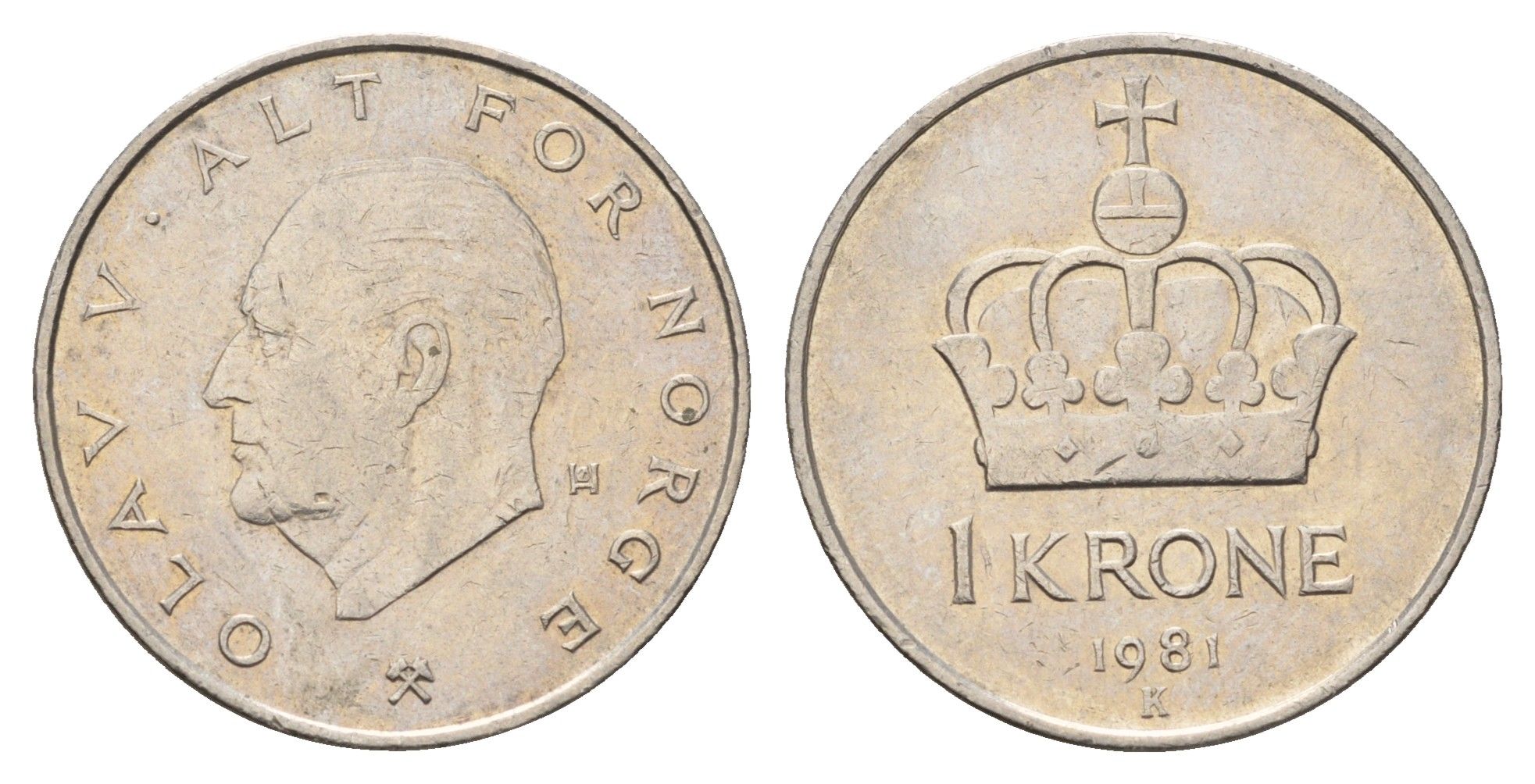Норвегия 1 крона 1981 Улаф V (1957-1991) KM 419 медно-никель 4703-316