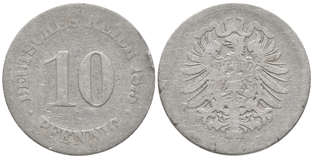 ГЕРМАНИЯ 10 ПФЕННИГОВ 1875 G, СТАРОГЕРБОВКА KM 4, J. 4 медно-никель 100-925