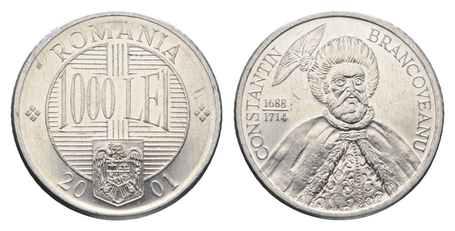 Румыния 1000 лей 2001 Константин Брынковяну (1654-1714) KM 153 алюминий UNC 4662-246