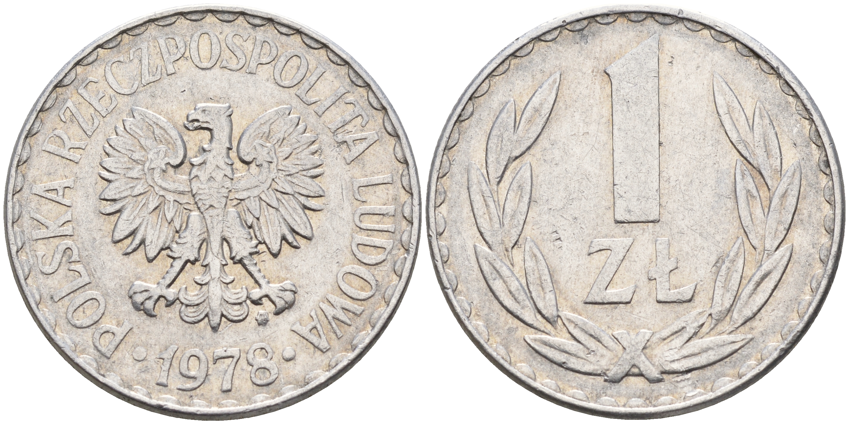 Польша 1 злотый 1978 MW KM 49.1 алюминий    4161-136