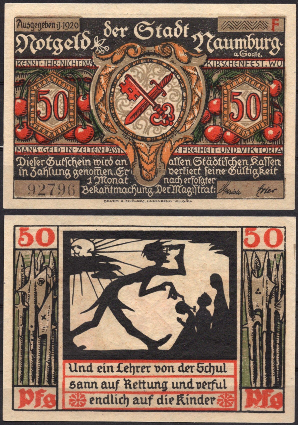 Германия, Наумбург-ан-дер-Заале 50 пфеннигов 1920 Нотгельд бумага 7556-44-2-1